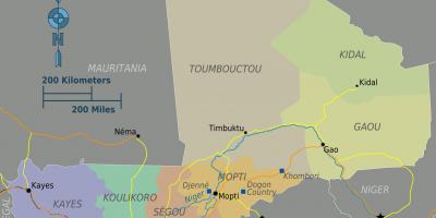 Mapa Mali regiónov
